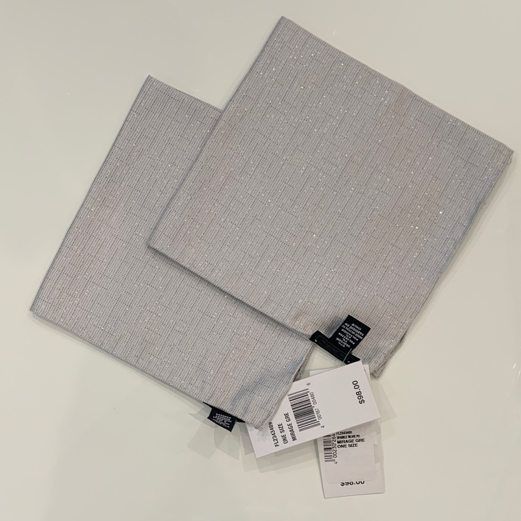 Nwt Silver Sparkle Scarves. Set Of 2. 13”
